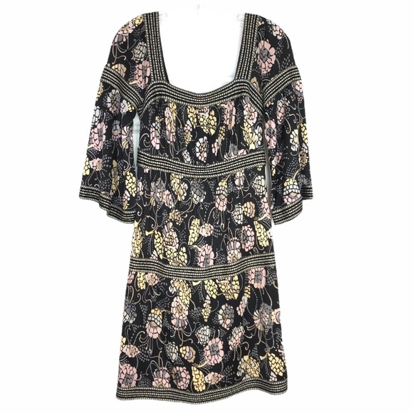 M BY MISSONI Black Floral Tiered Dress Size 2 - Picture 1 of 14